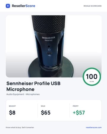 ResellerScore scorecard for a sold Sennheiser Profile USB microphone